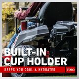 Built-in cup holder keeps you cool and hydrated