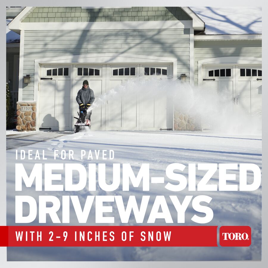 Ideal for paved medium-sized driveways with 2 - 9 inches of snow