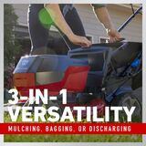 3-in-1 Versatility: Mulching, Bagging or Discharging