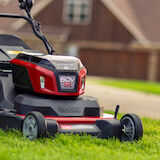 Time Saver - close up of mower cutting grass