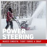 Power Steering makes smooth, tight turns a snap