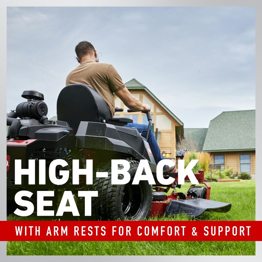 High-back seat with arm rests for comfort and support