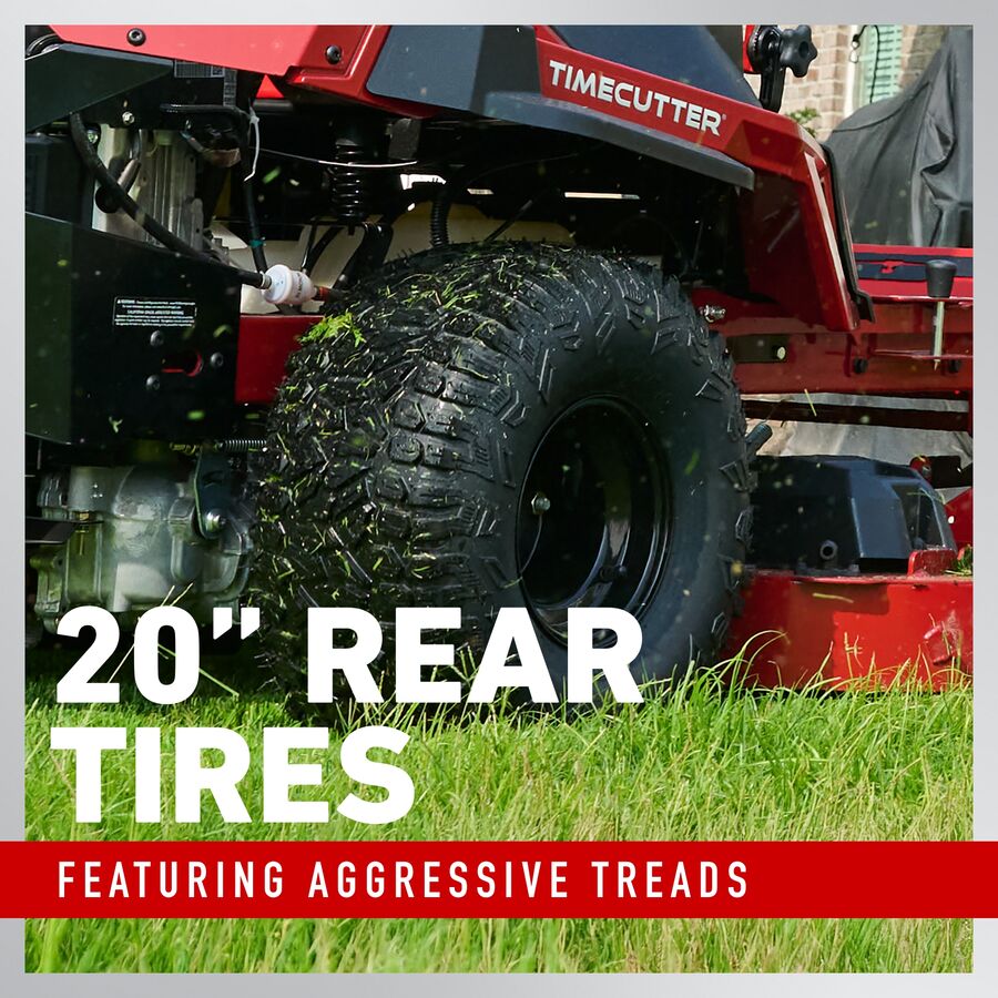20 inch rear tires - featuring aggressive treads