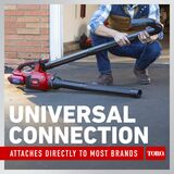 Universal connection attaches directly to most brands