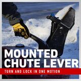 Mounted chute lever - turn and lock in one motion