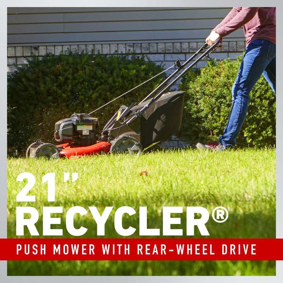 21 inch Recycler Push Mower with Rear-Wheel Drive
