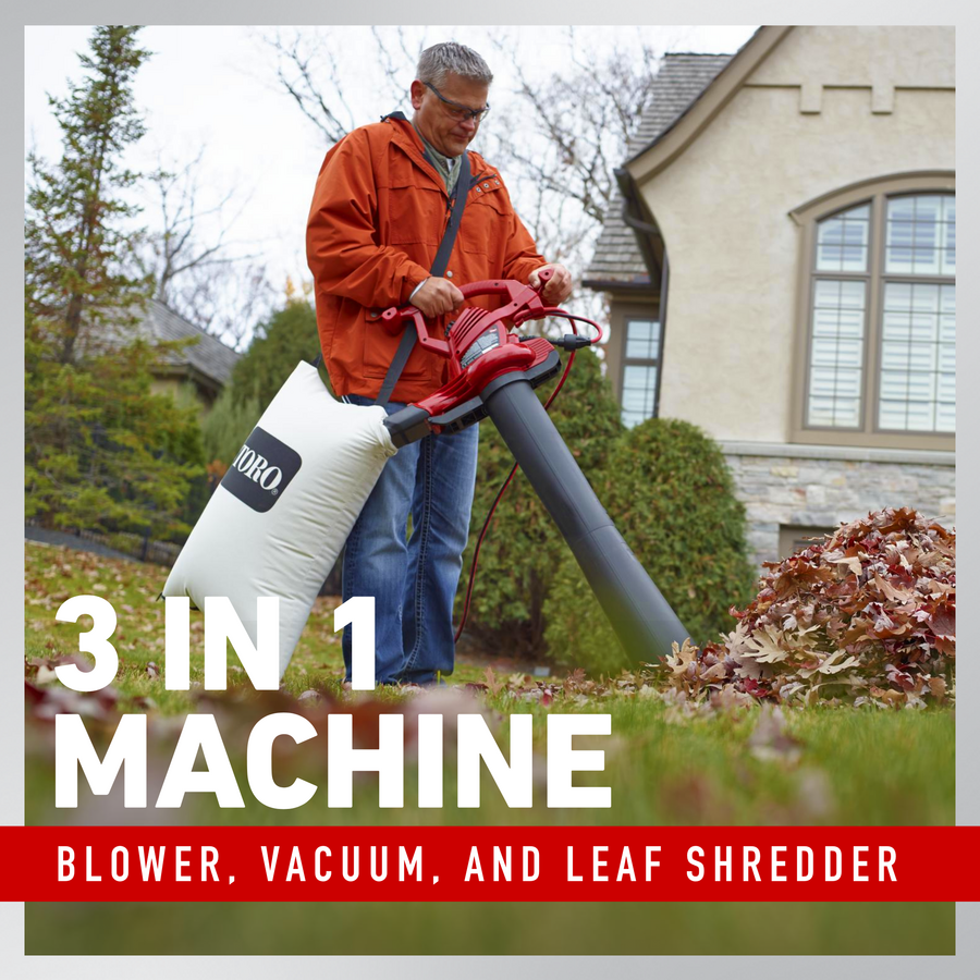 3 in 1 machine: blower, vacuum and leaf shredder