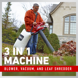 3 in 1 machine: blower, vacuum and leaf shredder