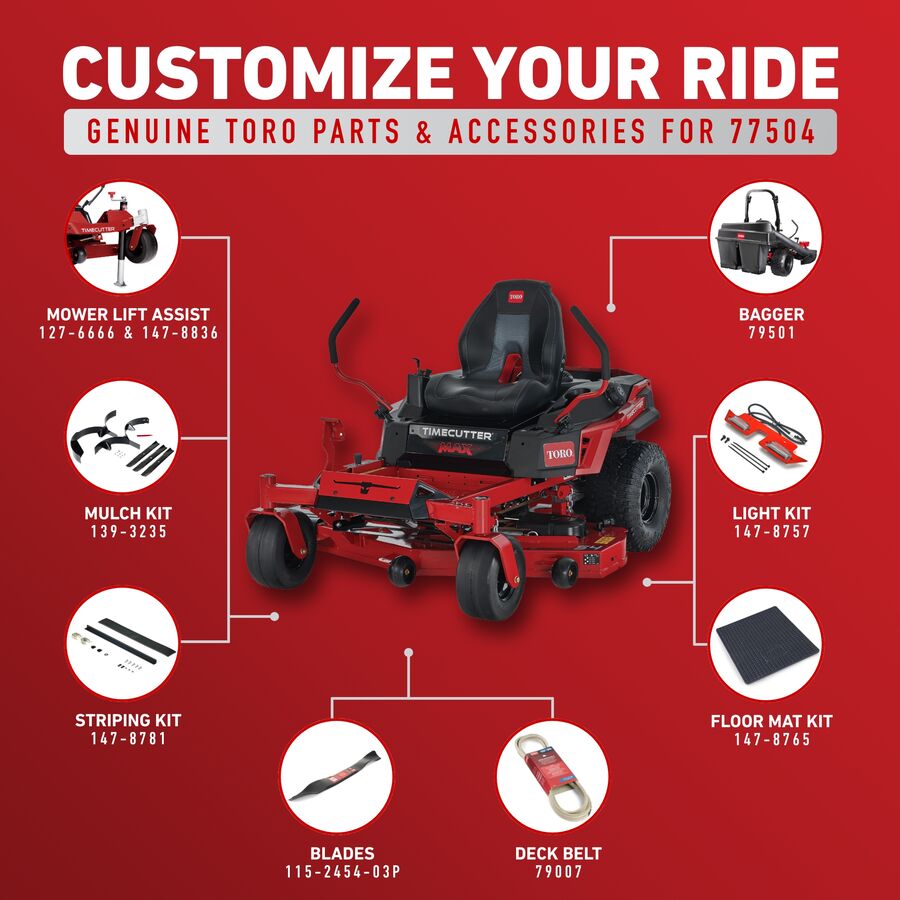 Customize Your Ride - Genuine Toro Parts and Accessories for 77504