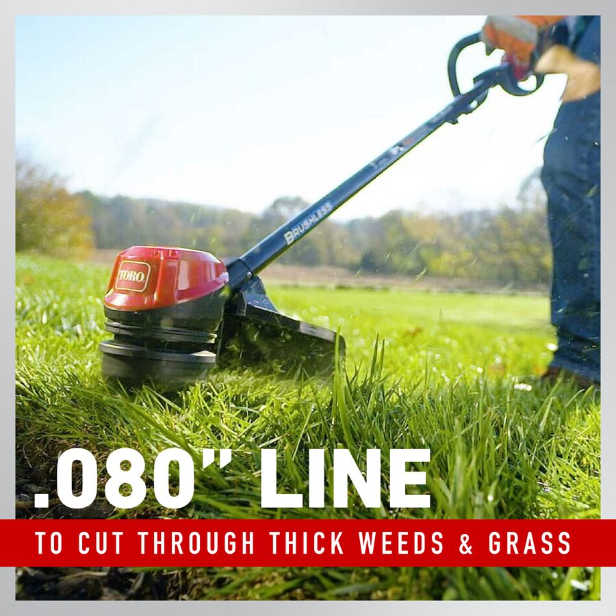 .080" line to cut through thick weeds and grass