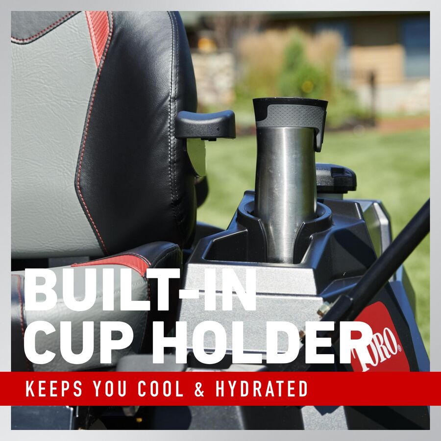 Built-in cup holder keeps you cool and hydrated