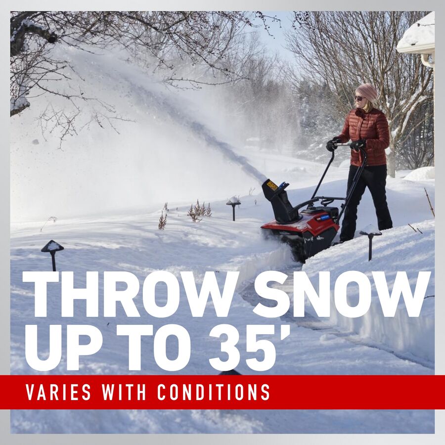 Throw Snow up to 35 feet - varies with conditions