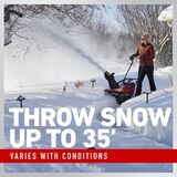 Throw Snow up to 35 feet - varies with conditions