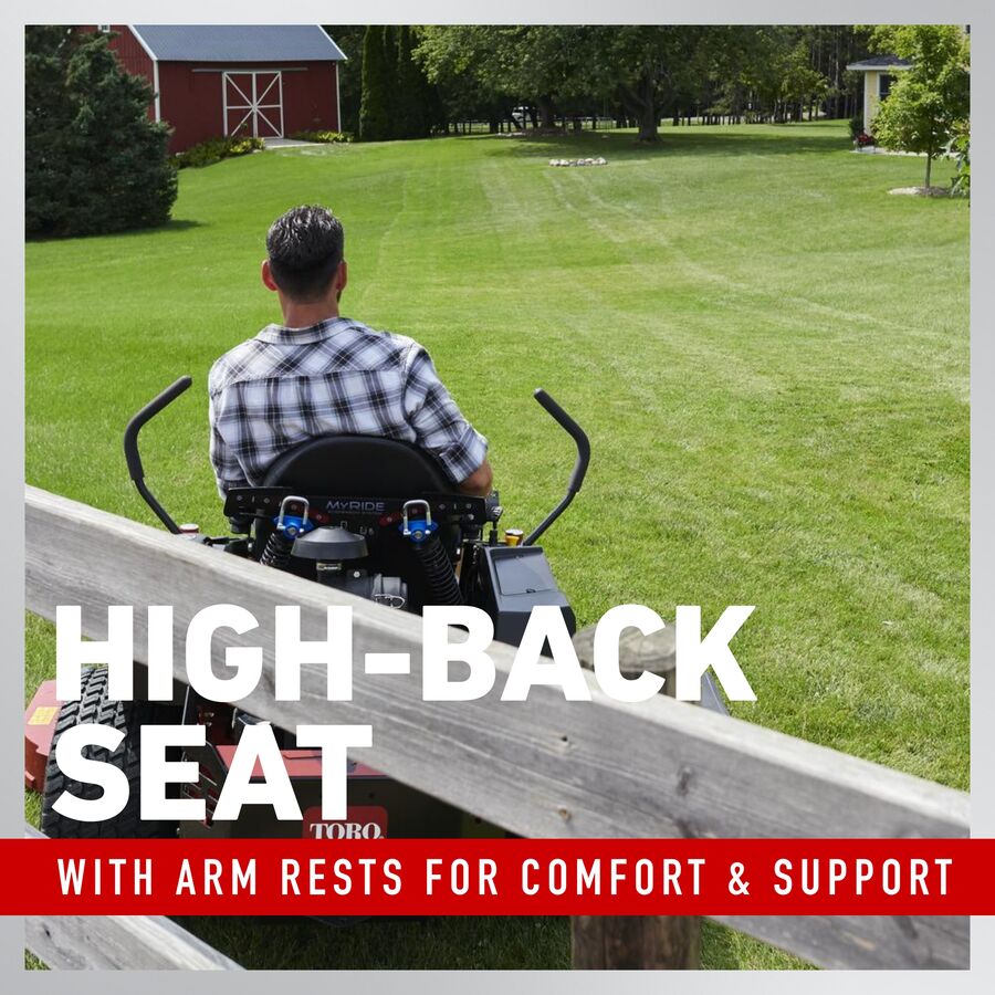 High-back seat with arm rests for comfort and support