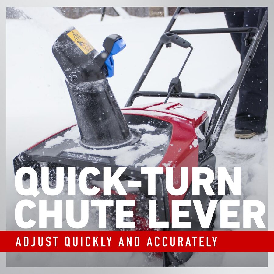 Quick-turn chute lever - adjust quickly and accurately