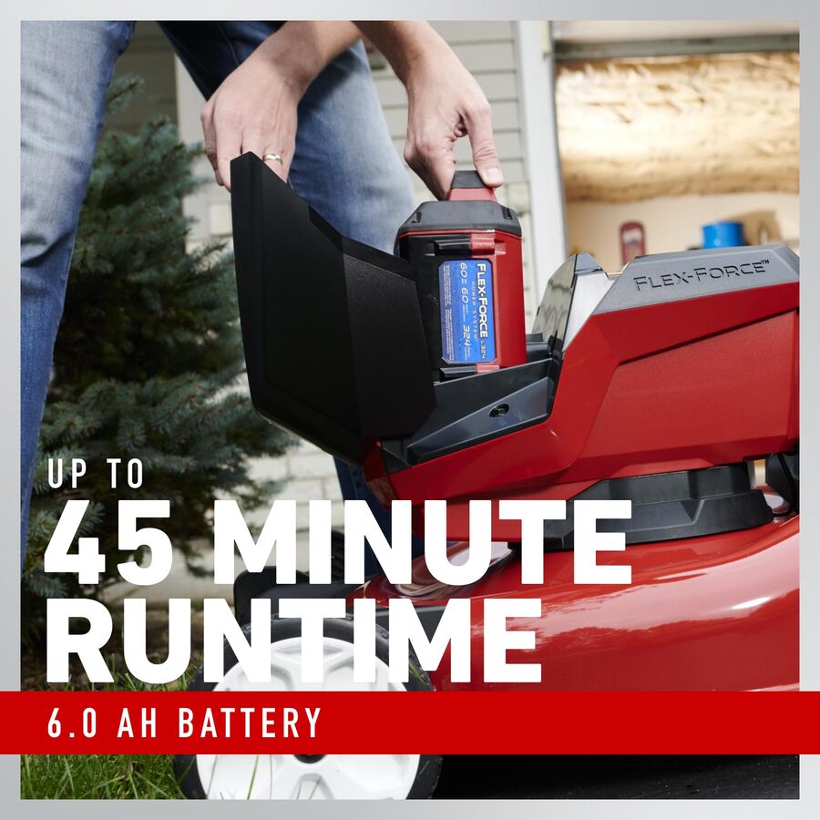 Up to 45 minute runtime - 6.0 Ah battery