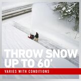 Throw snow up to 60 feet - varies with conditions