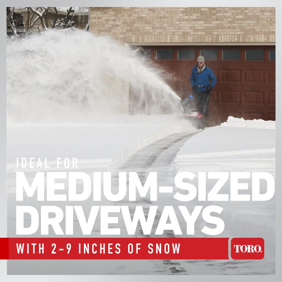 Ideal for medium-sized driveways with 2 - 9 inches of snow.
