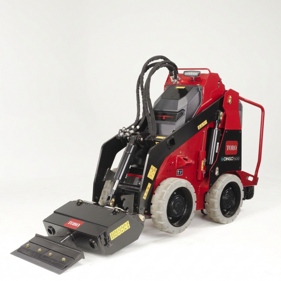 eDingo 500 with 30" floor scraper attachment