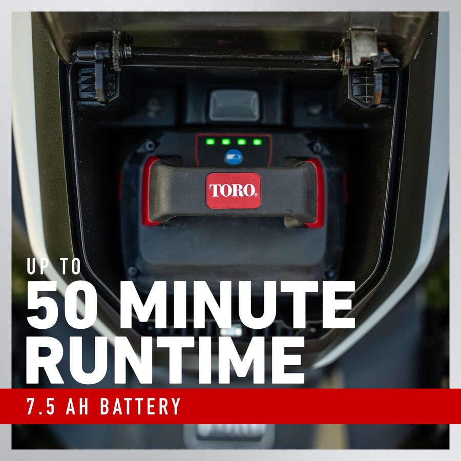 Up to 50 minute runtime 7.5 Ah battery