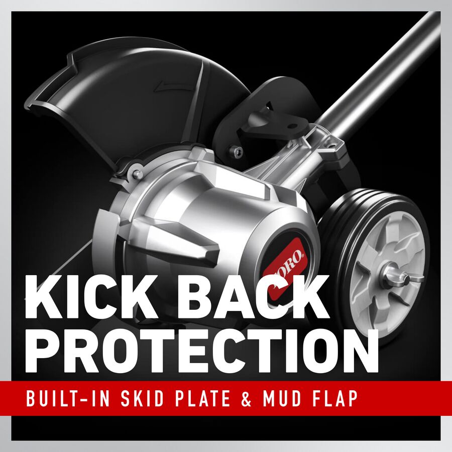 Kick back protection - built-in skid plate and mud flap